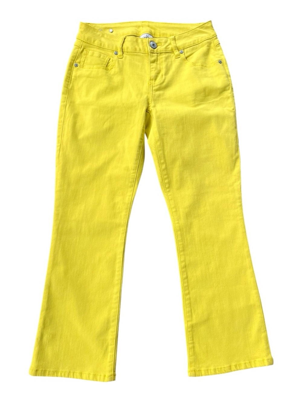 CAbi Kick Back Kick Flare Jeans “Glow Stick” Yellow